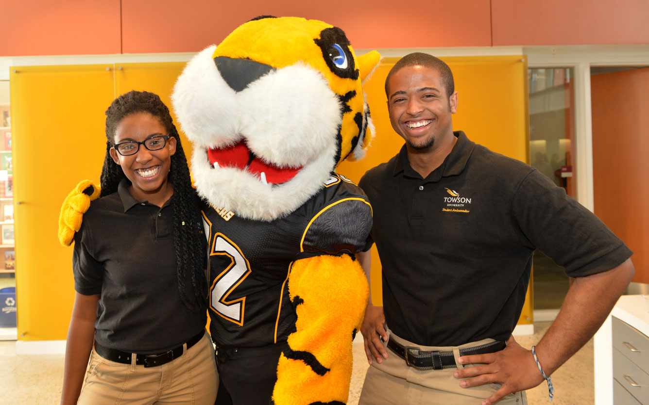 Towson students with their friend, Doc