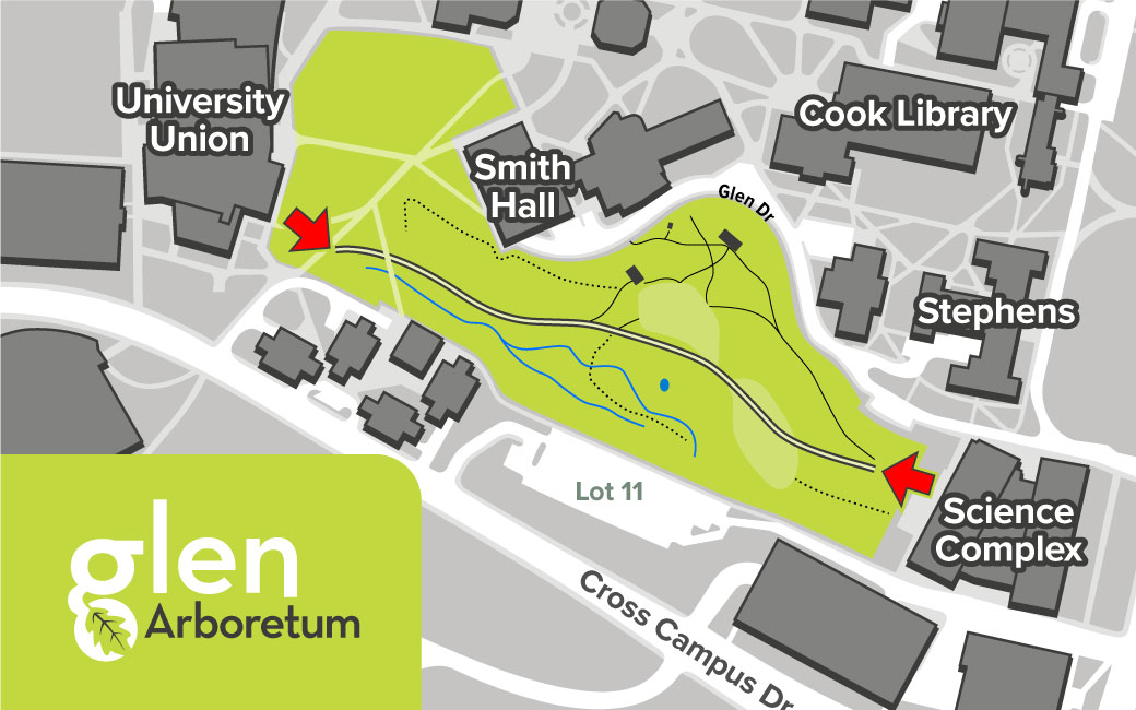 The map of the Glen Arboretum.