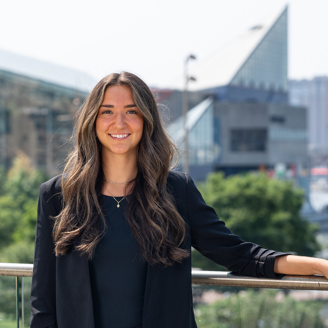 Student intern in downtown Baltimore