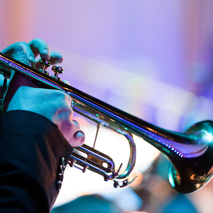 Close up on a trumpet