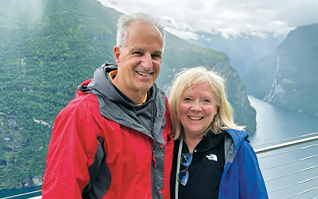 TU President Ginsberg with wife Elaine Anderson in Norway