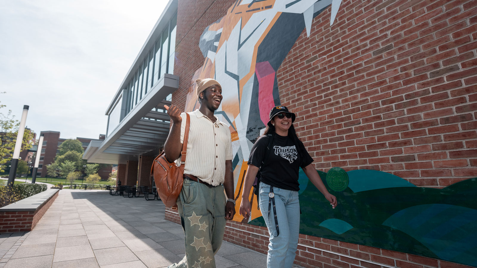 Students walking on campus