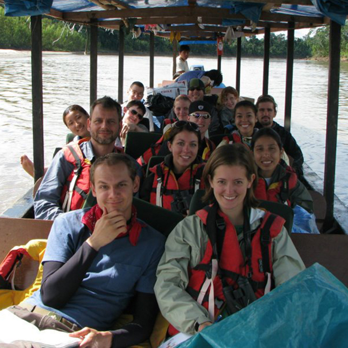 Student group on the Amazon River