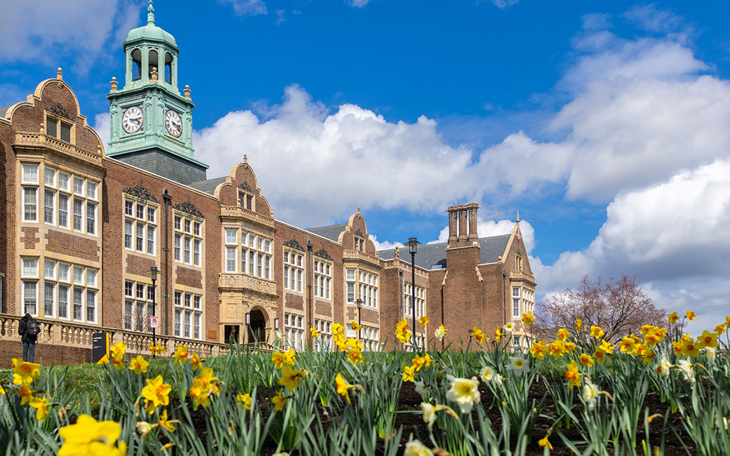 Stephens Hall in the spring