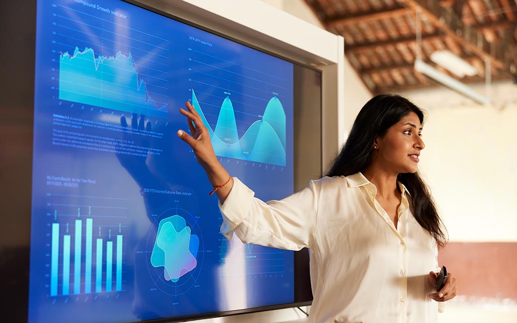 woman giving a presentation