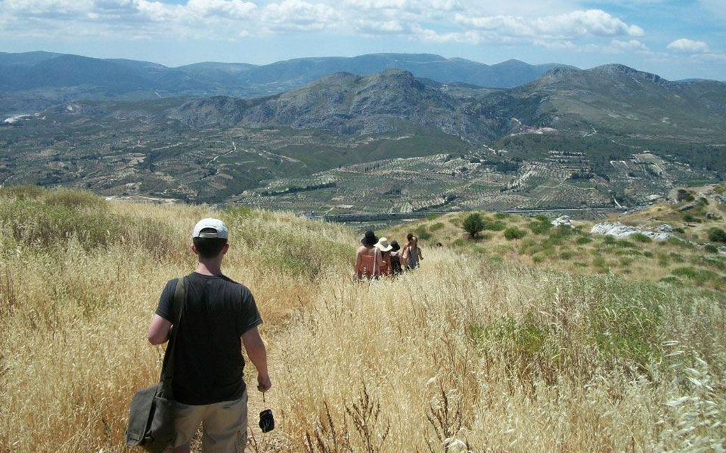 students hiking while studying abroad