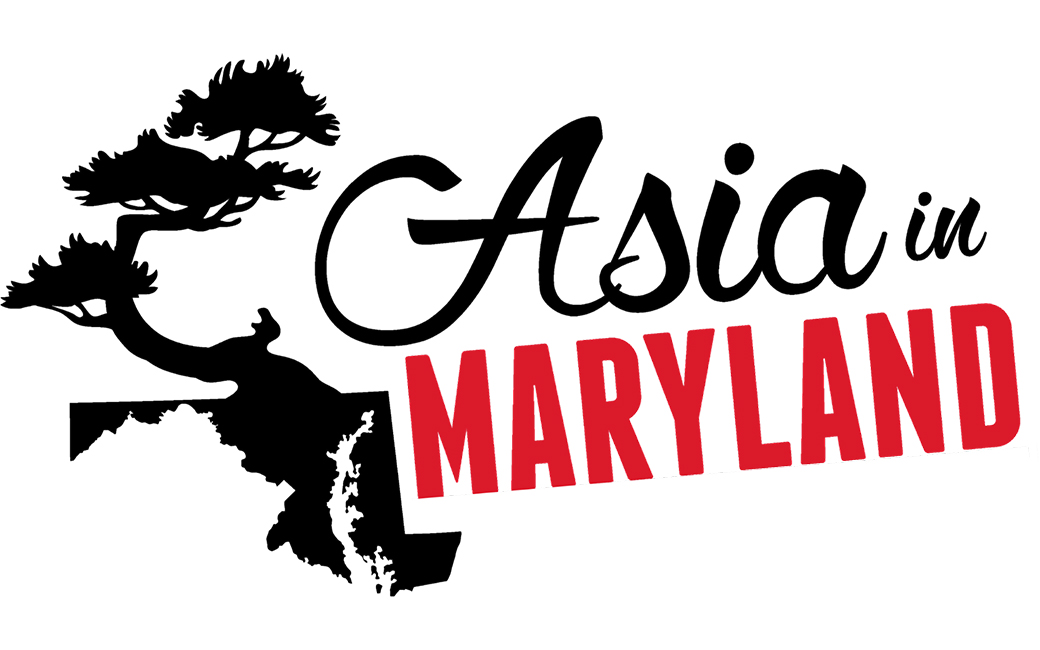 The black and red Asia in Maryland text logo