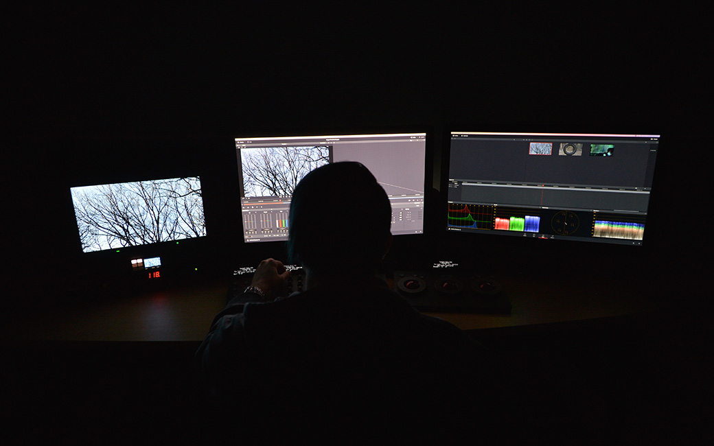 Video of EMF Student in the Color Correction Lab