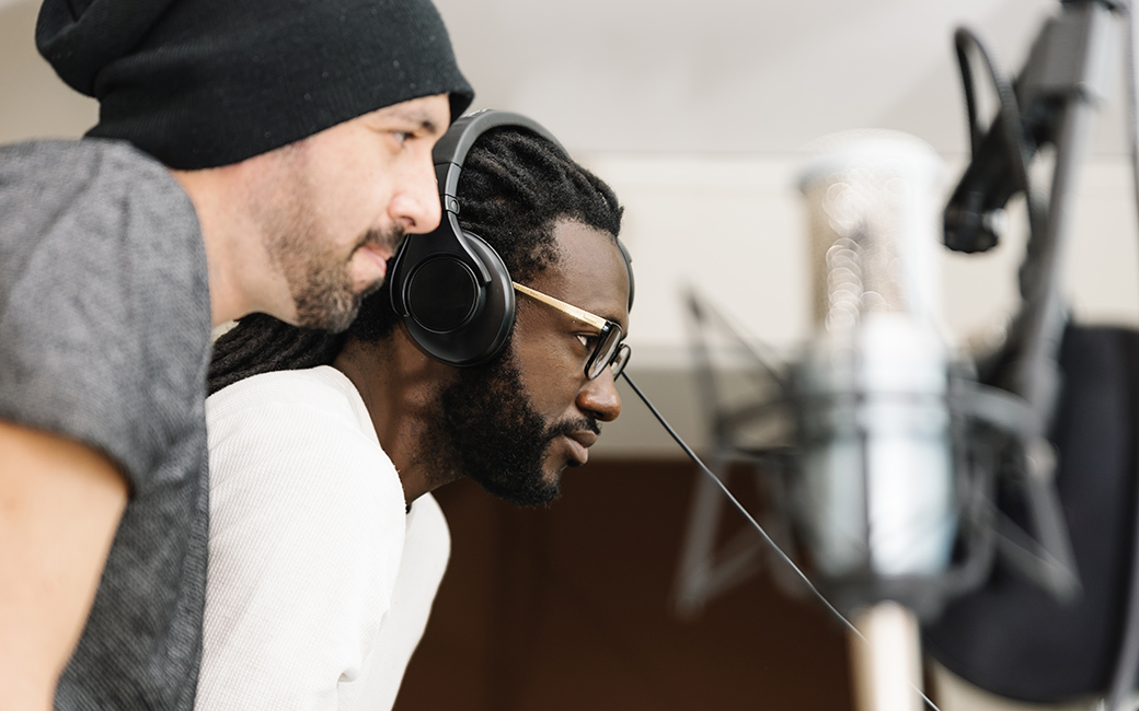 Musicians in a studio