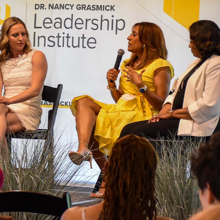 patrice sanders speaking at women's leadership event