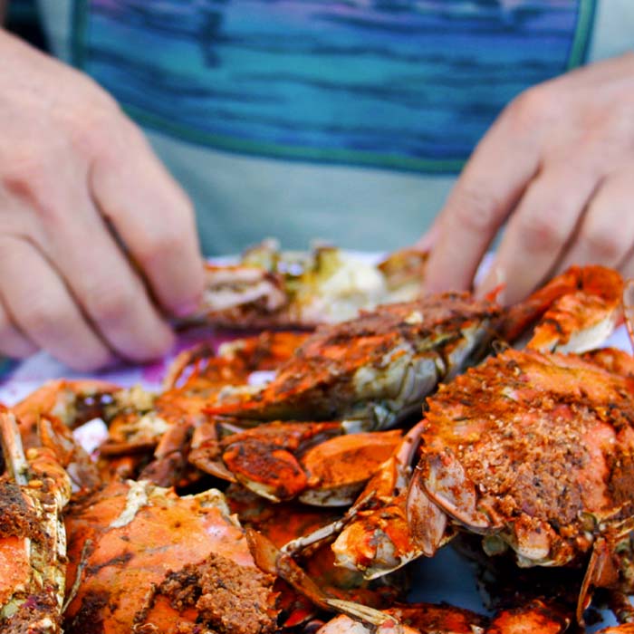 Crabs being picked