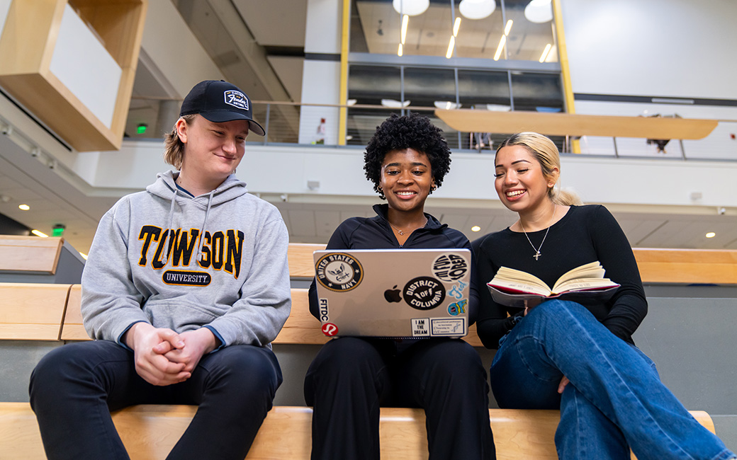 Students working together in Science Complex