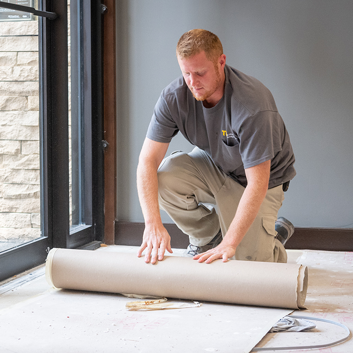 Construction crew on campus