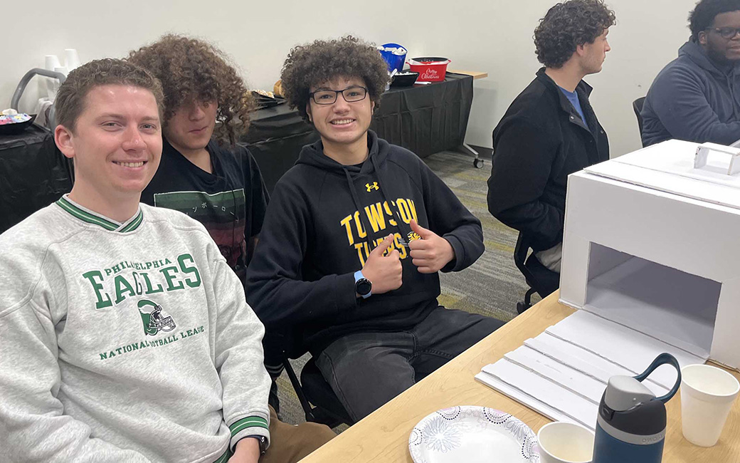 Towson students in an enginerring course