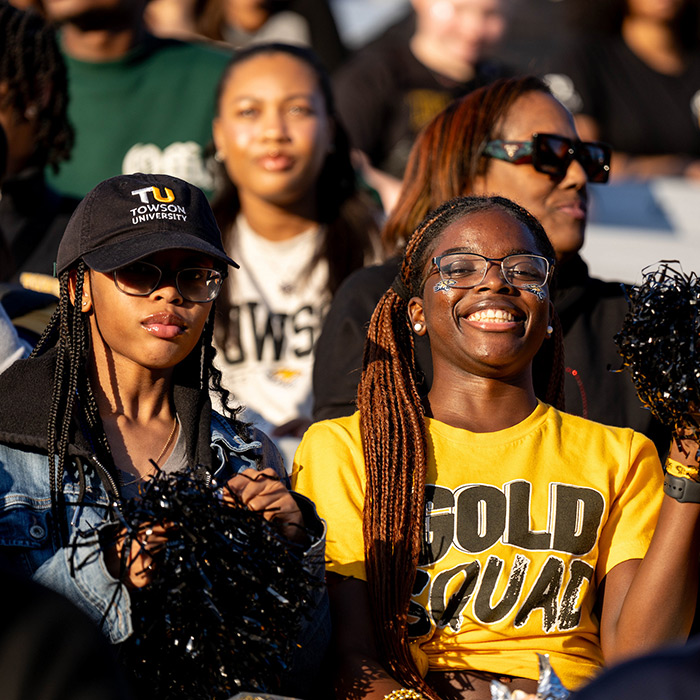 students at homecoming game