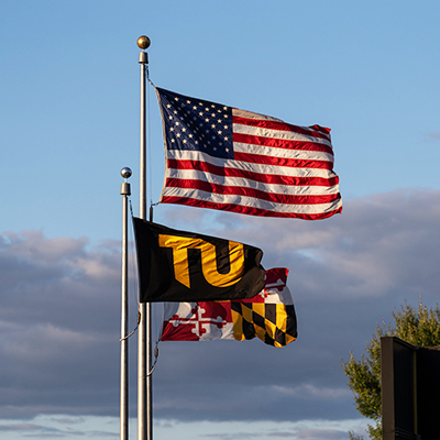 TU flags fly over the campus
