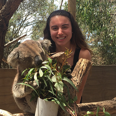 Students with Koala bear