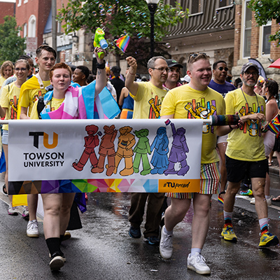 TU students and staff march in the Pride Parade