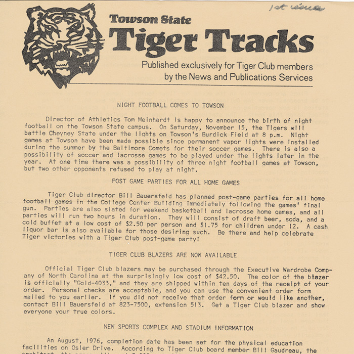 TU Tiger Tracks magazine first edition