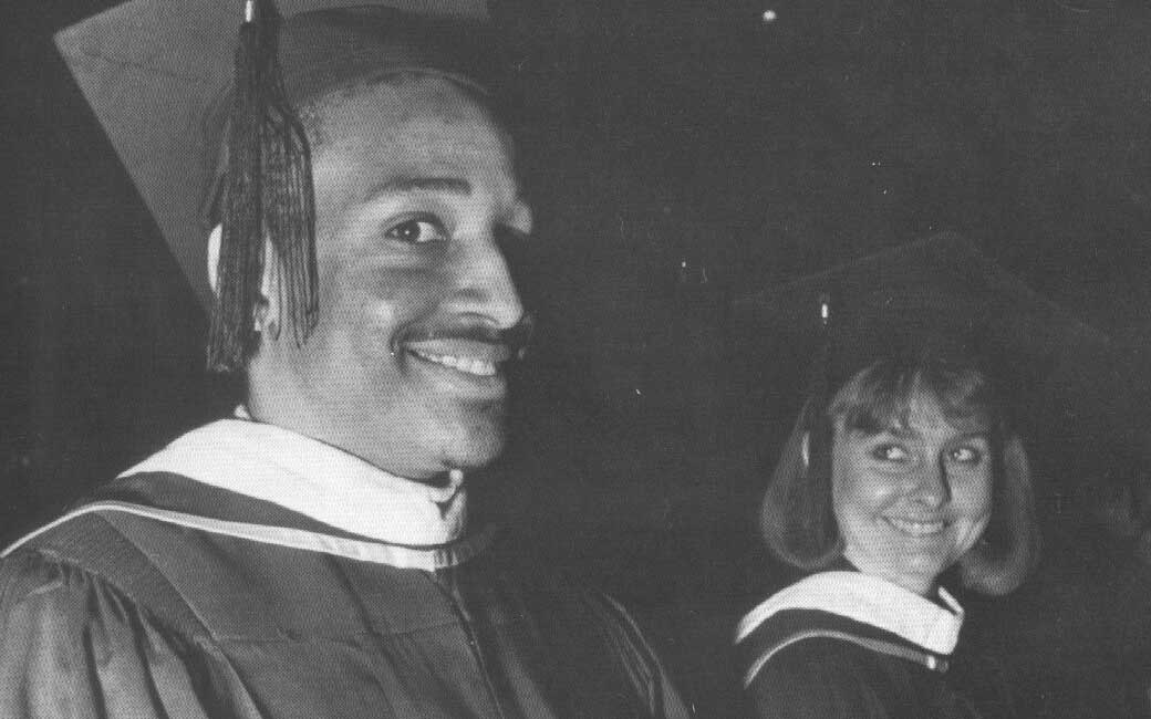 Two students during the 1985 ceremony