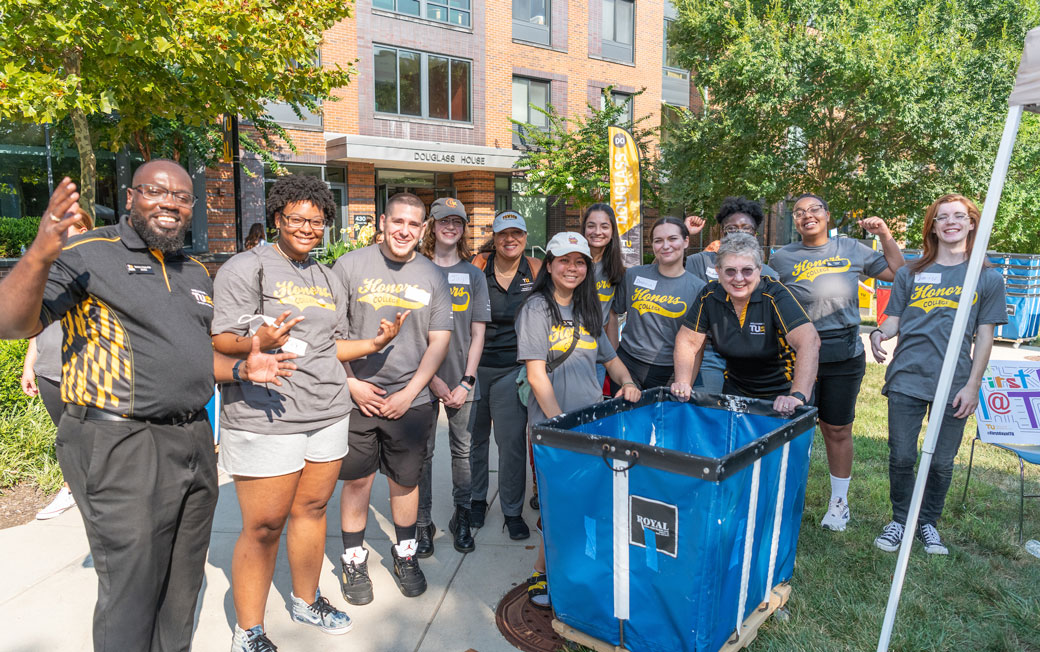 TU Administration Posing with Students