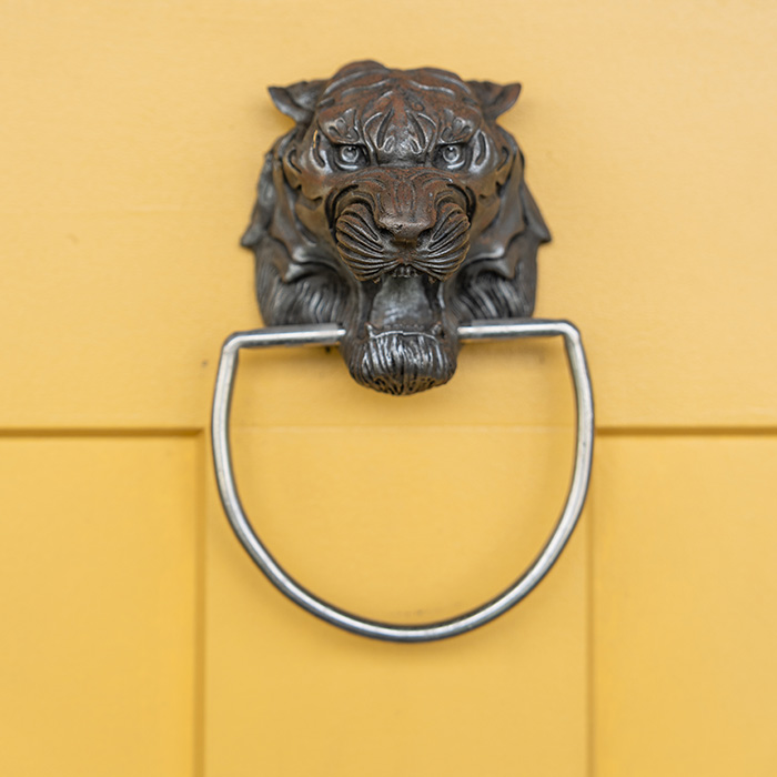 Door knocker that's a tiger face