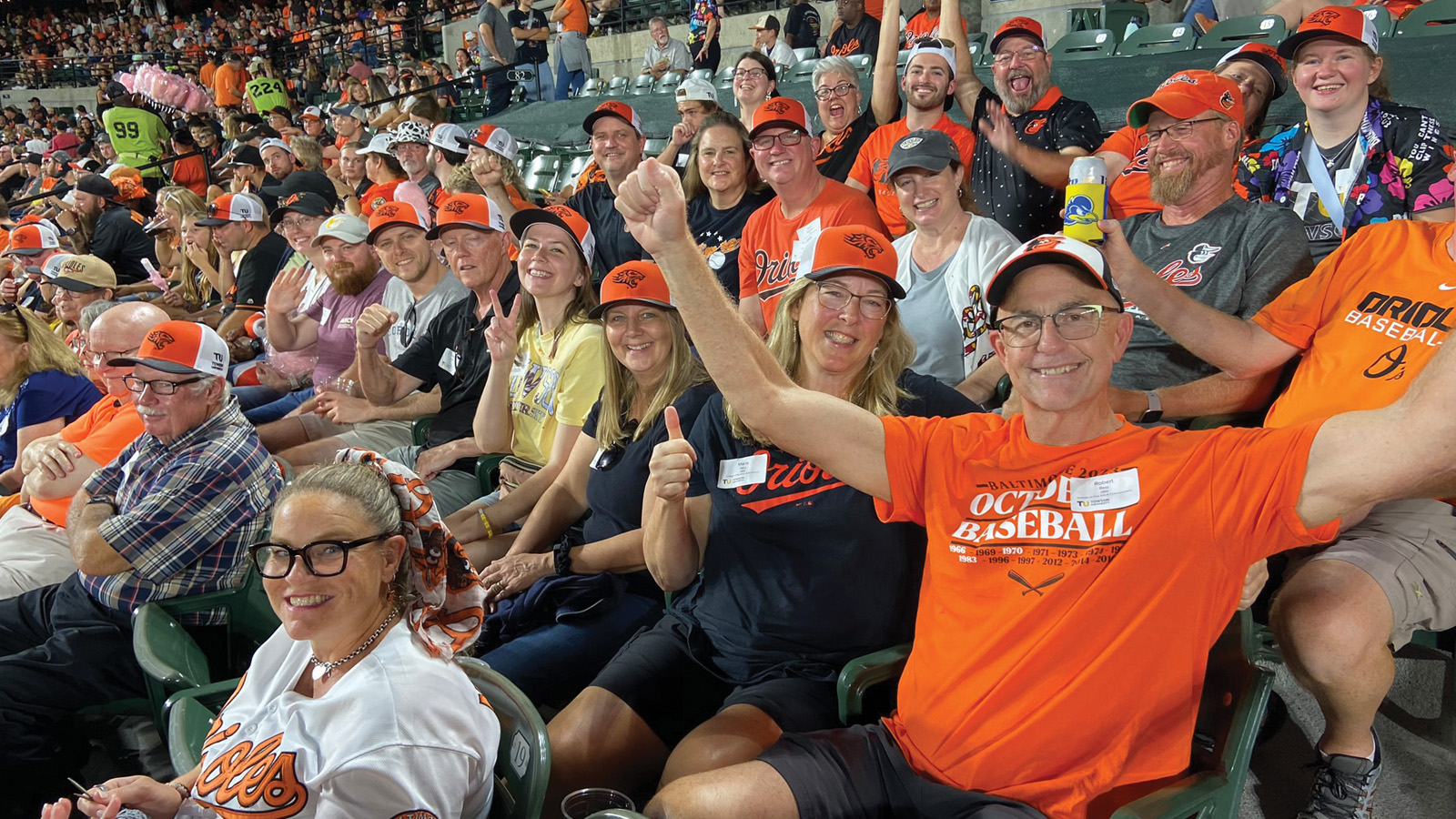 Tigers cheer on the O’s from sections 80, 82 and 84.