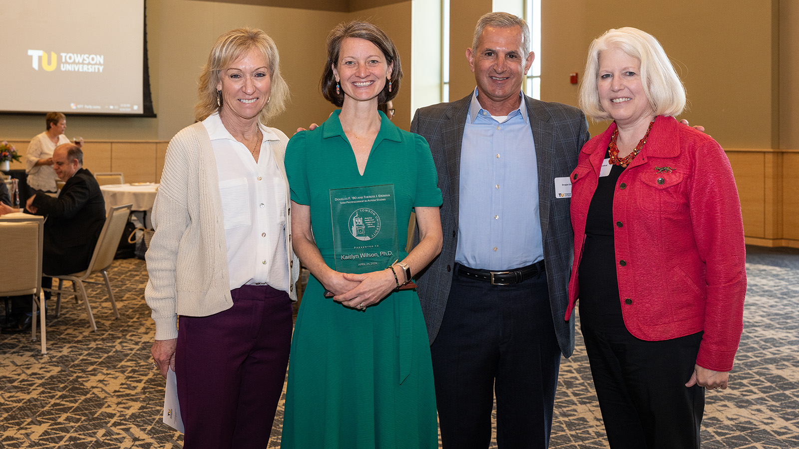 Therese Erdman, Kaitlyn Wilson, Douglas Erdman, Dean Lisa Plowfield