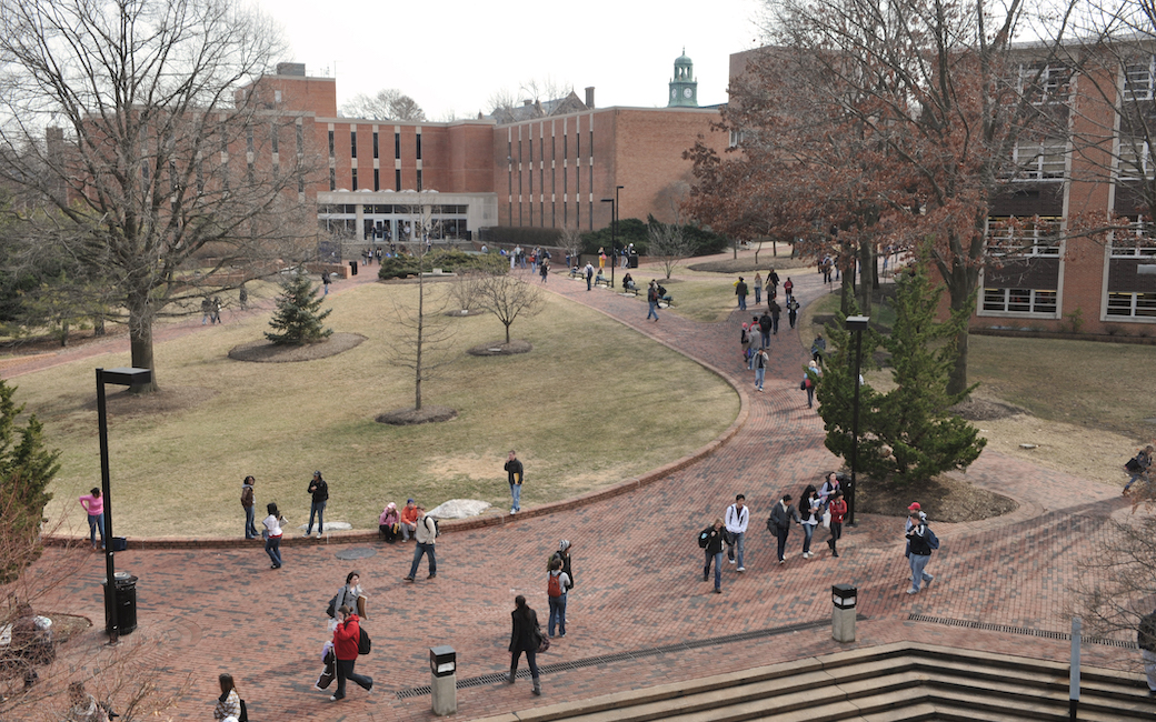 Students bundled up