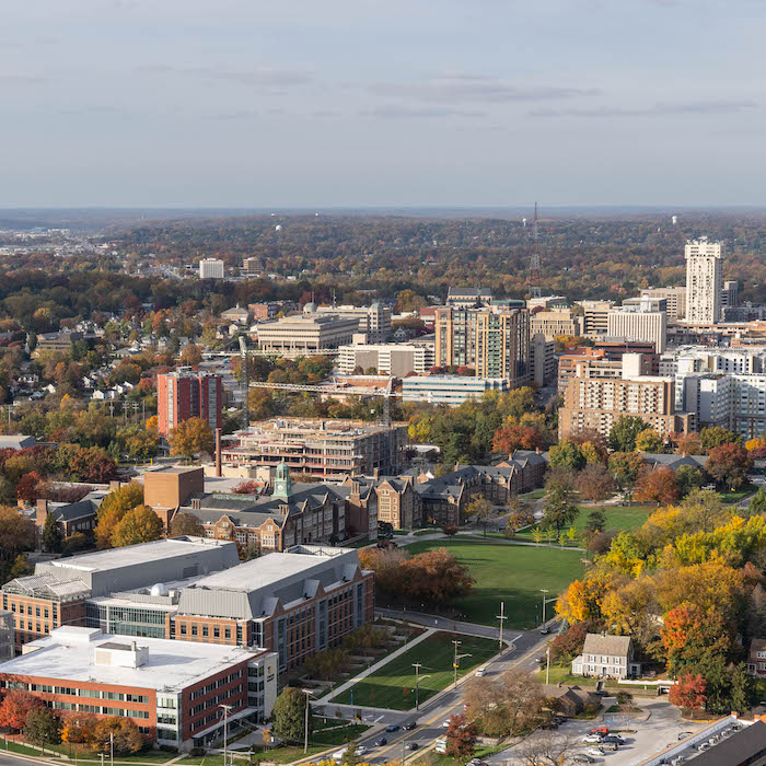 Towson campus aerial view