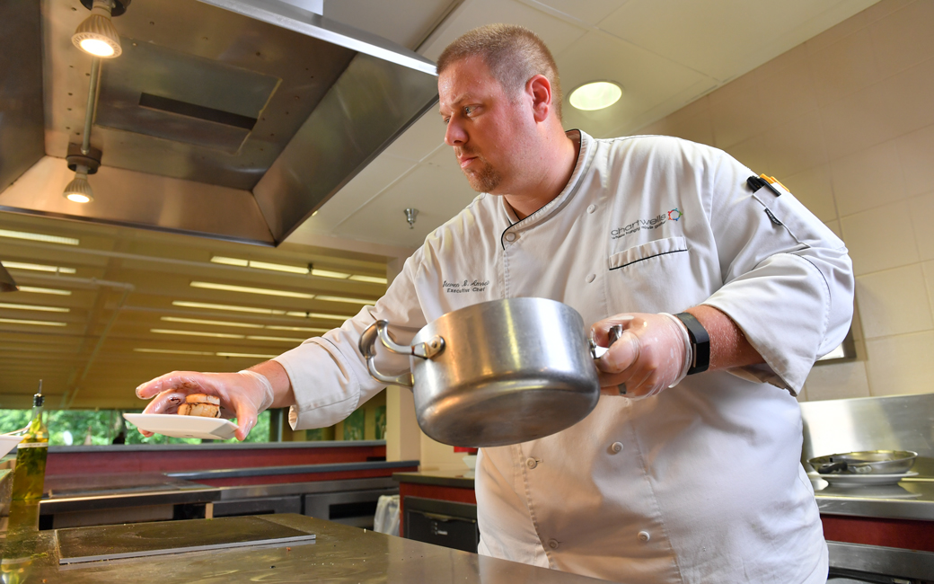 Chef Steve Amrein Plating Food