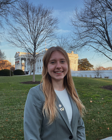 Danielle McNerney outside the White House