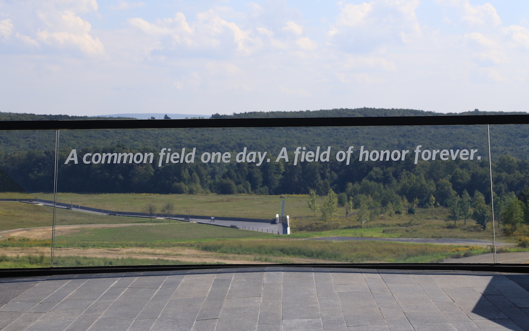 Looking out over the Flight 93 memorial in Shanksville, Pennsylvania.