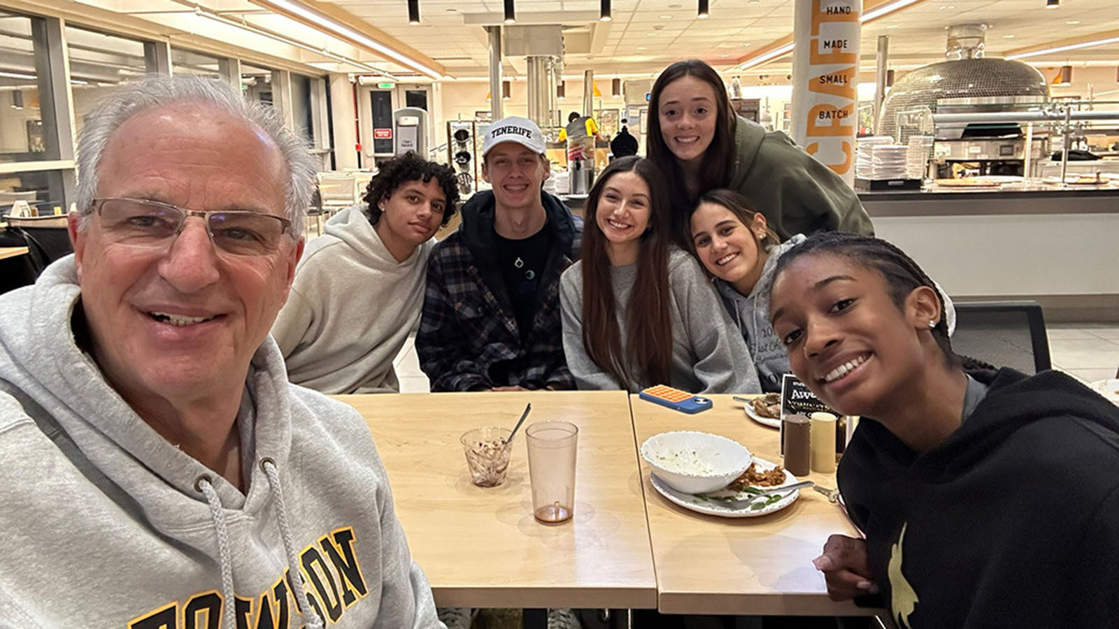 President Ginsberg with students