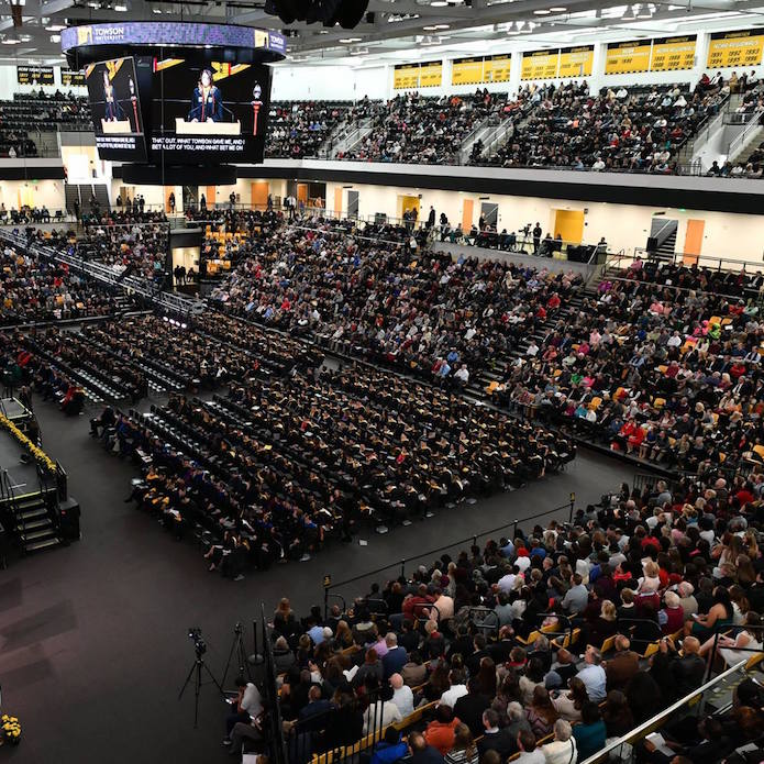 Commencement crowd in SECU
