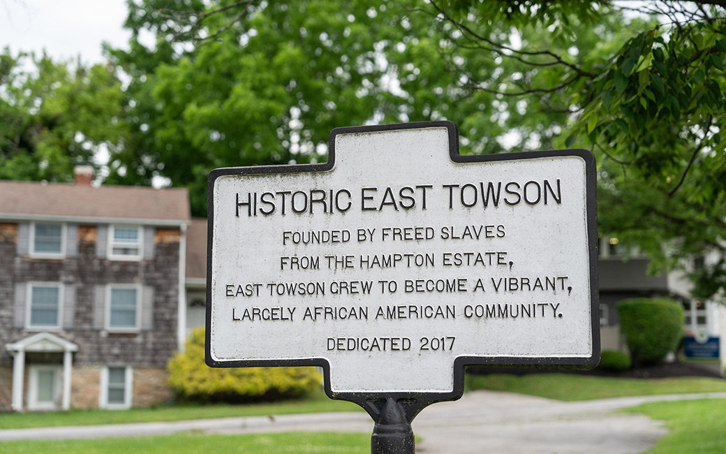 historic east towson sign