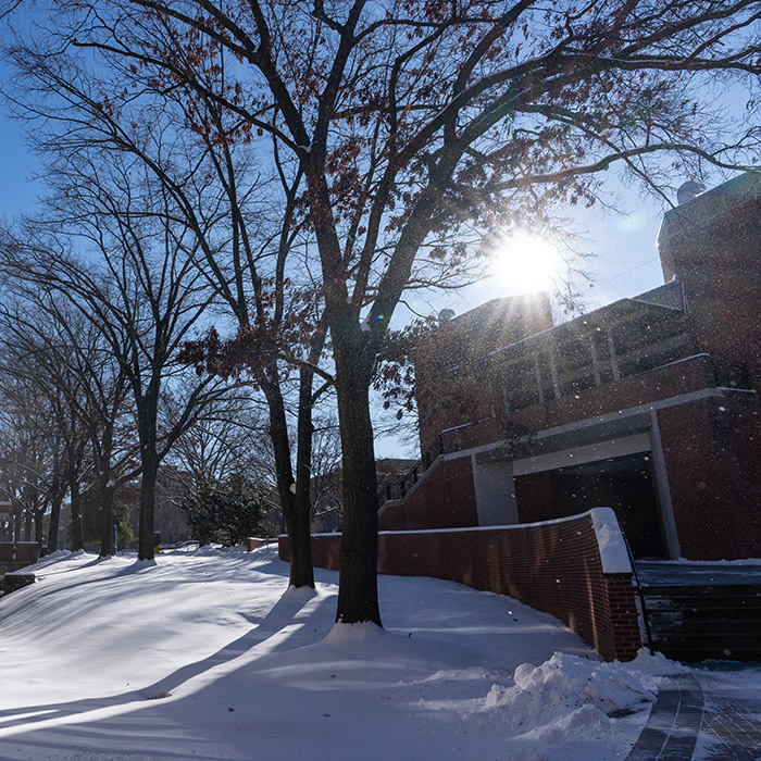 TU campus in the snow