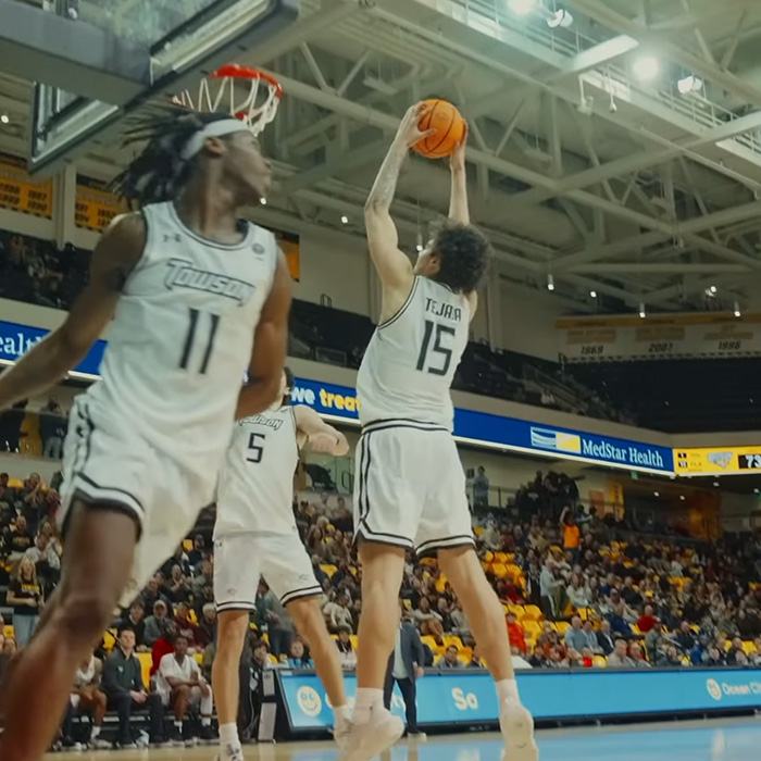 TU basketball player shooting the ball