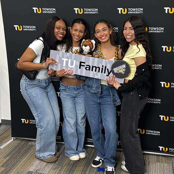 New students to TU posing for a photo