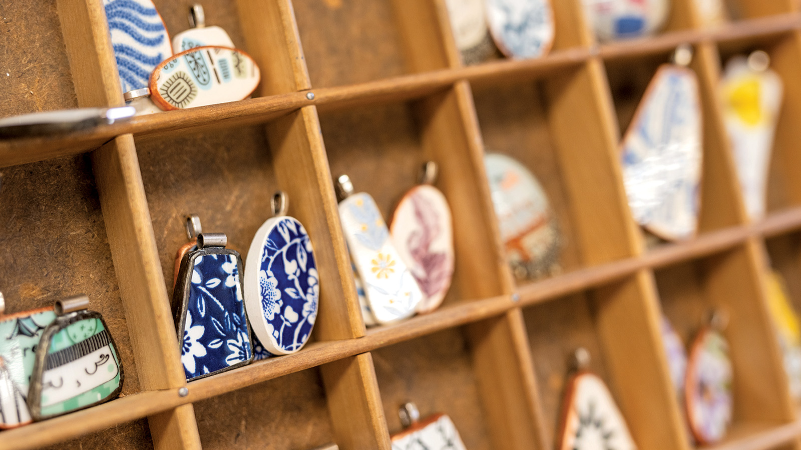 Necklace charms made out of porcelain