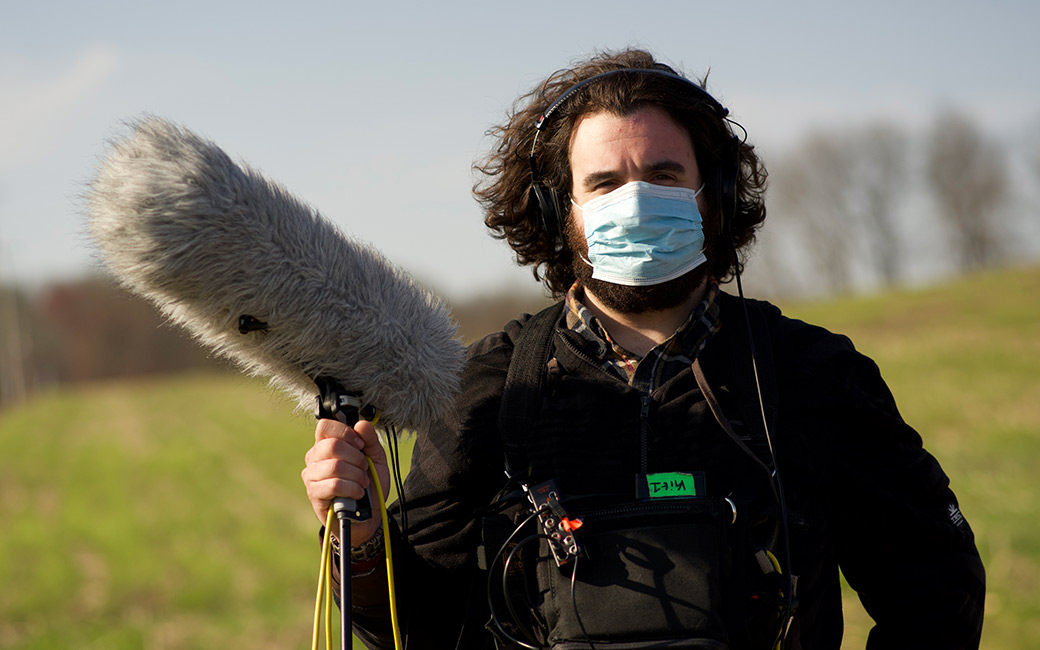 Man with boom microphone