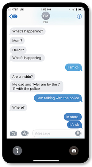 Text messages from MaryLinda Moss and her daughter