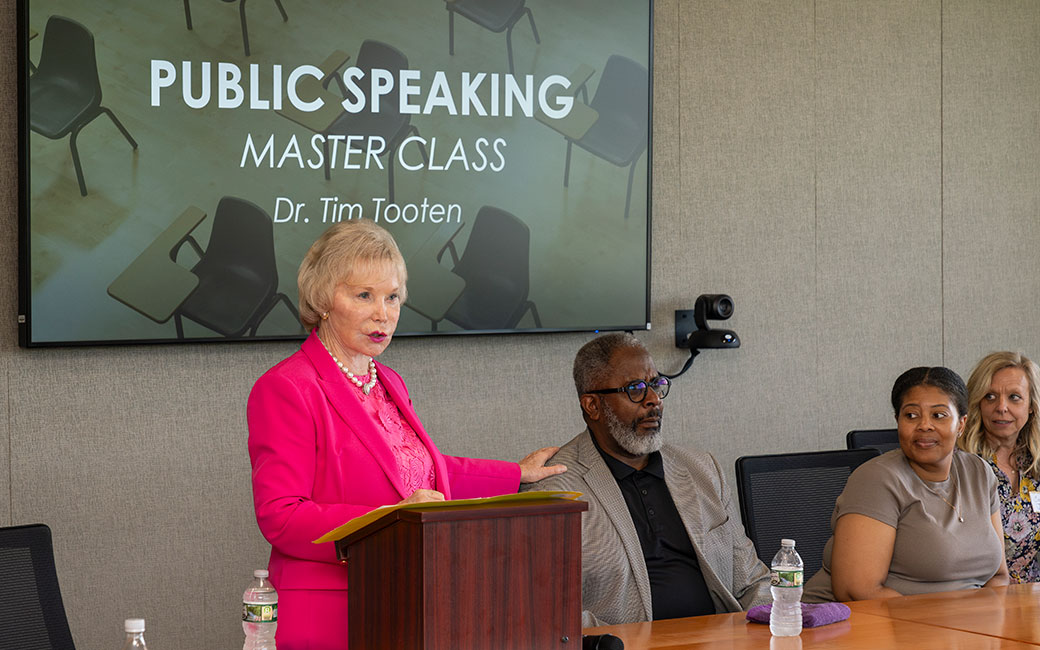 Nancy Grasmick introducing Tim Tooten