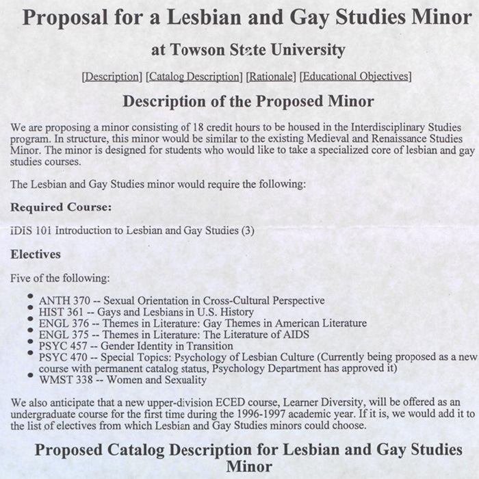 lgbt studies minor proposal