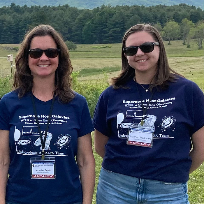 Scott and Markward pose for a photo at the Green Belt Telescope in Green Belt, West Virginia