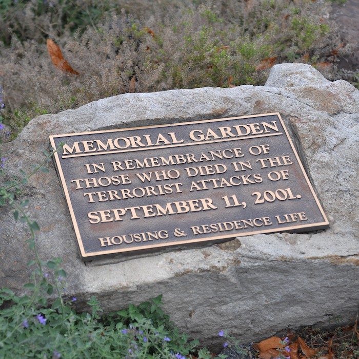 TU memorial garden plaque