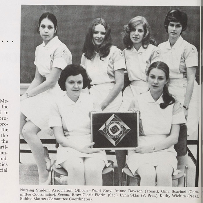 Photo from the newspaper showing nursing students