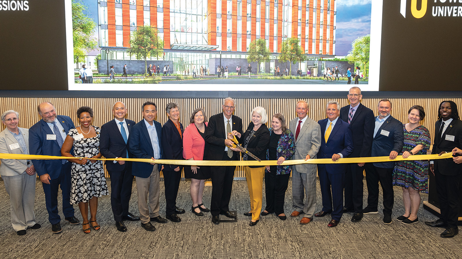 the ribbon cutting at the new Health Professions Building