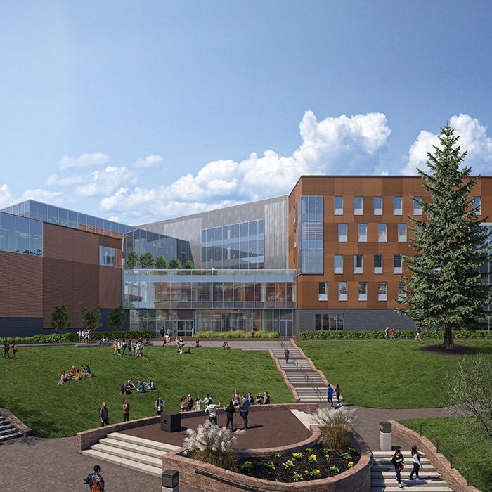 Rendering of smith hall construction