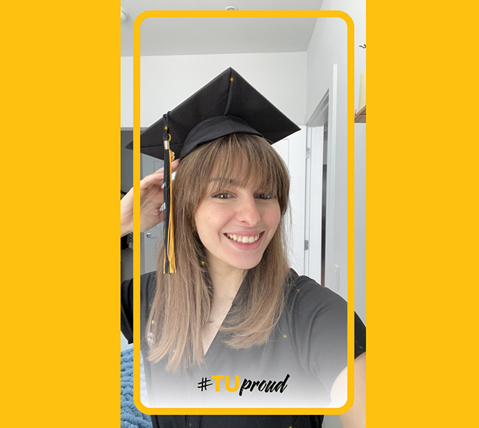 Grad selfie snapchat frame with #TUproud